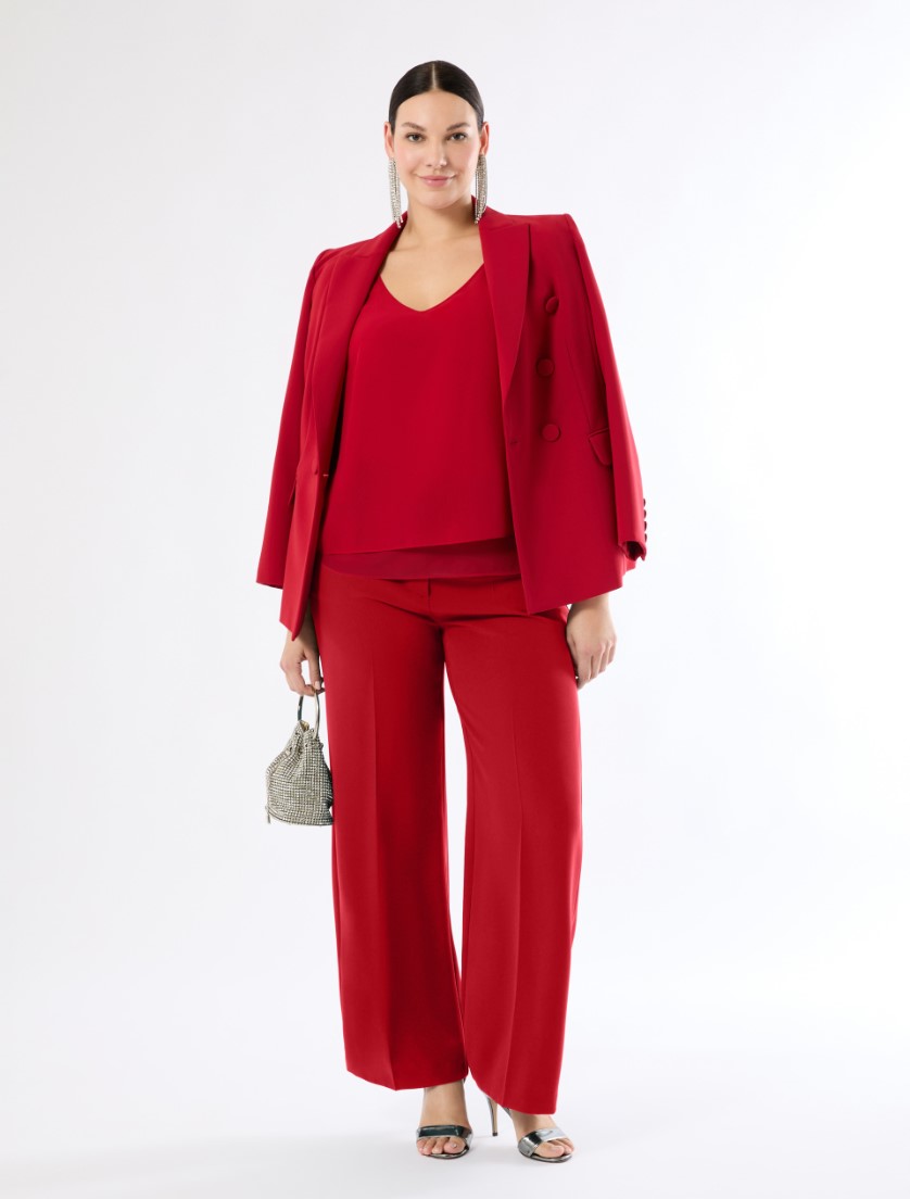 Krepp-Georgette-Oberteil - ROT - Marina Rinaldi - 2