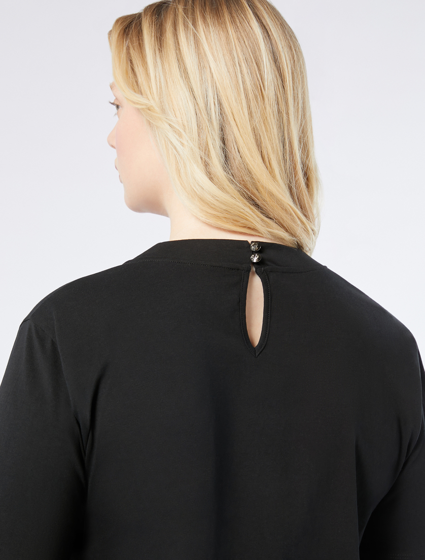 Rhinestone-adorned jersey T-shirt - BLACK - Marina Rinaldi - 5