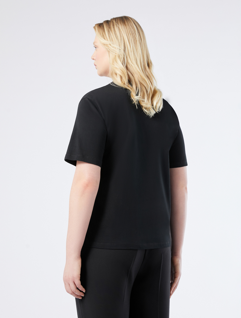 Rhinestone-adorned jersey T-shirt - BLACK - Marina Rinaldi - 4