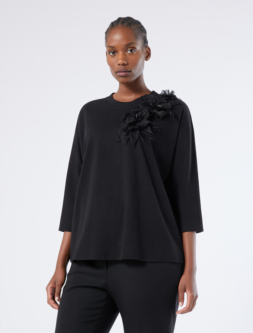 T-Shirt aus Jersey mit Stickerei - SCHWARZ - Marina Rinaldi - 3