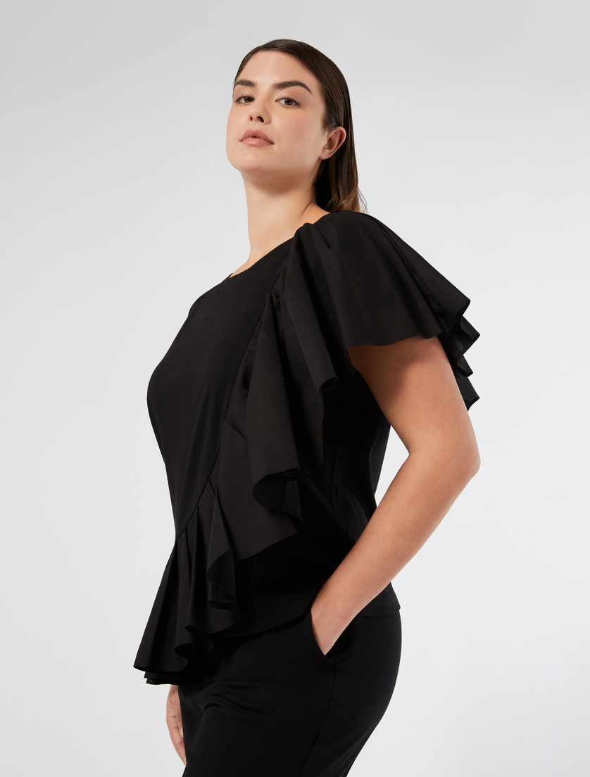 T-Shirt aus Baumwolljersey - SCHWARZ - Marina Rinaldi - 2 - Marina Rinaldi