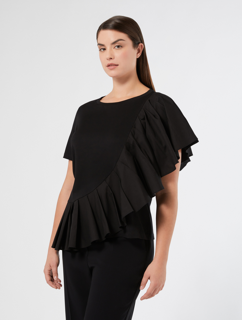 T-Shirt aus Baumwolljersey - SCHWARZ - Marina Rinaldi - 3 - Marina Rinaldi