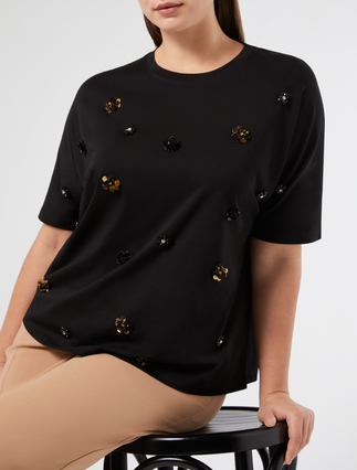 Sequin jersey T-shirt - Marina Rinaldi