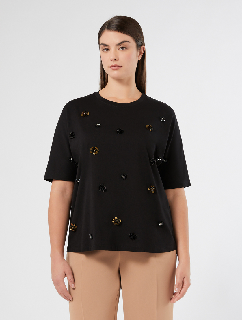 Sequin jersey T-shirt - BLACK - Marina Rinaldi - 3 Sequin jersey T-shirt - BLACK - Marina Rinaldi - 3