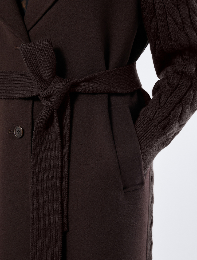 Double-faced wool-blend coat - CHOCOLATE - Marina Rinaldi - 5 Double-faced wool-blend coat - CHOCOLATE - Marina Rinaldi - 5