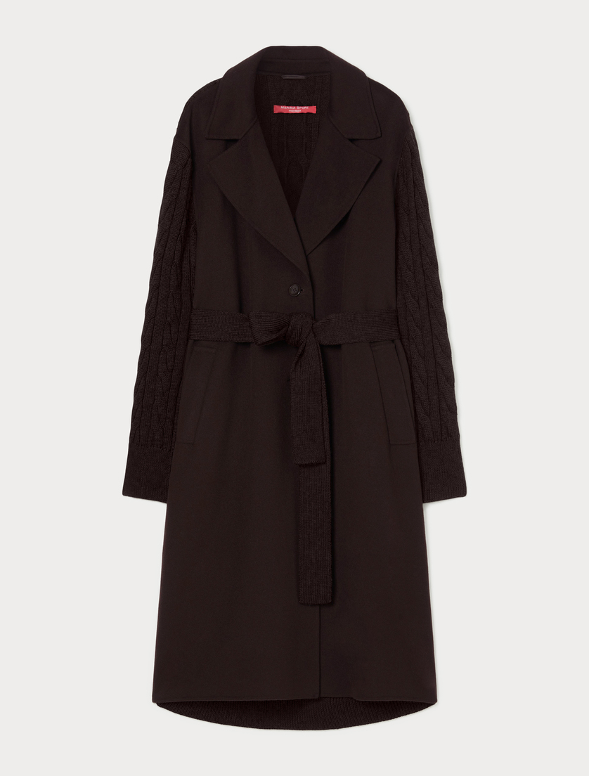 Double-faced wool-blend coat - CHOCOLATE - Marina Rinaldi Double-faced wool-blend coat - CHOCOLATE - Marina Rinaldi