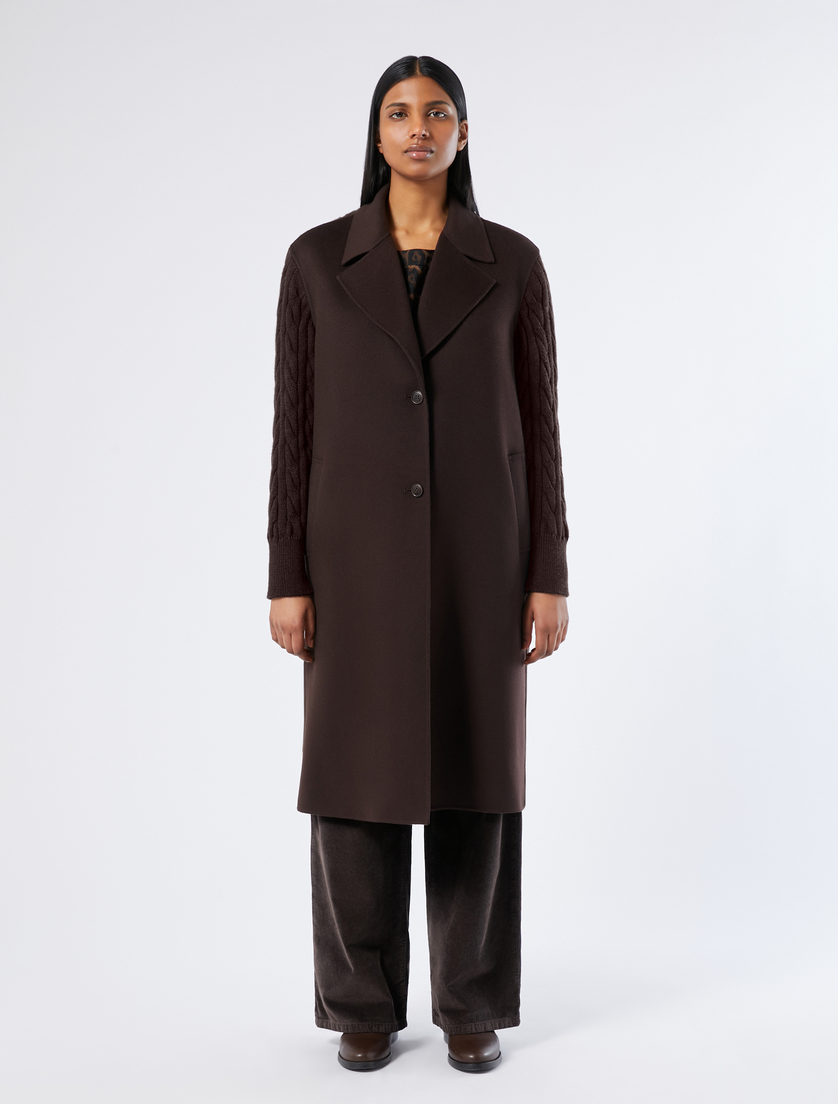 Double-faced wool-blend coat - CHOCOLATE - Marina Rinaldi - 3 Double-faced wool-blend coat - CHOCOLATE - Marina Rinaldi - 3