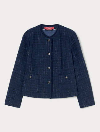 Yarn-dyed knit fabric jacket - Marina Rinaldi