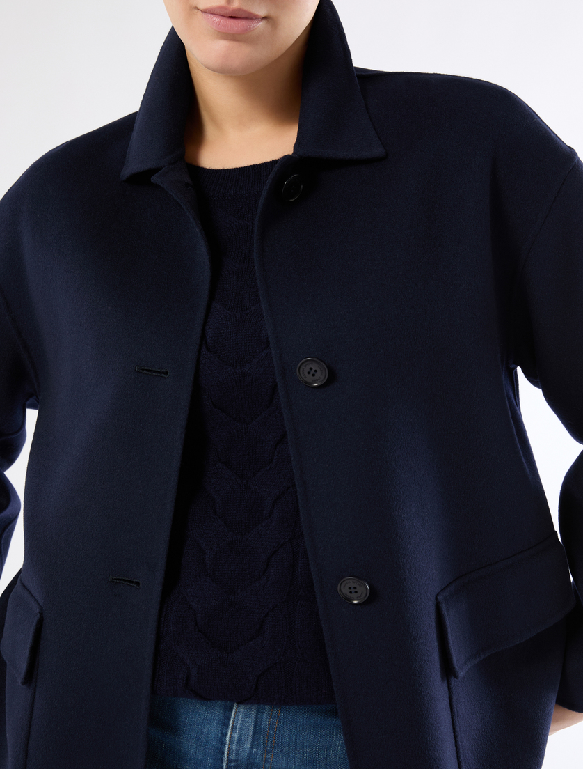 Double-faced wool-blend jacket - MIDNIGHTBLUE - Marina Rinaldi - 5