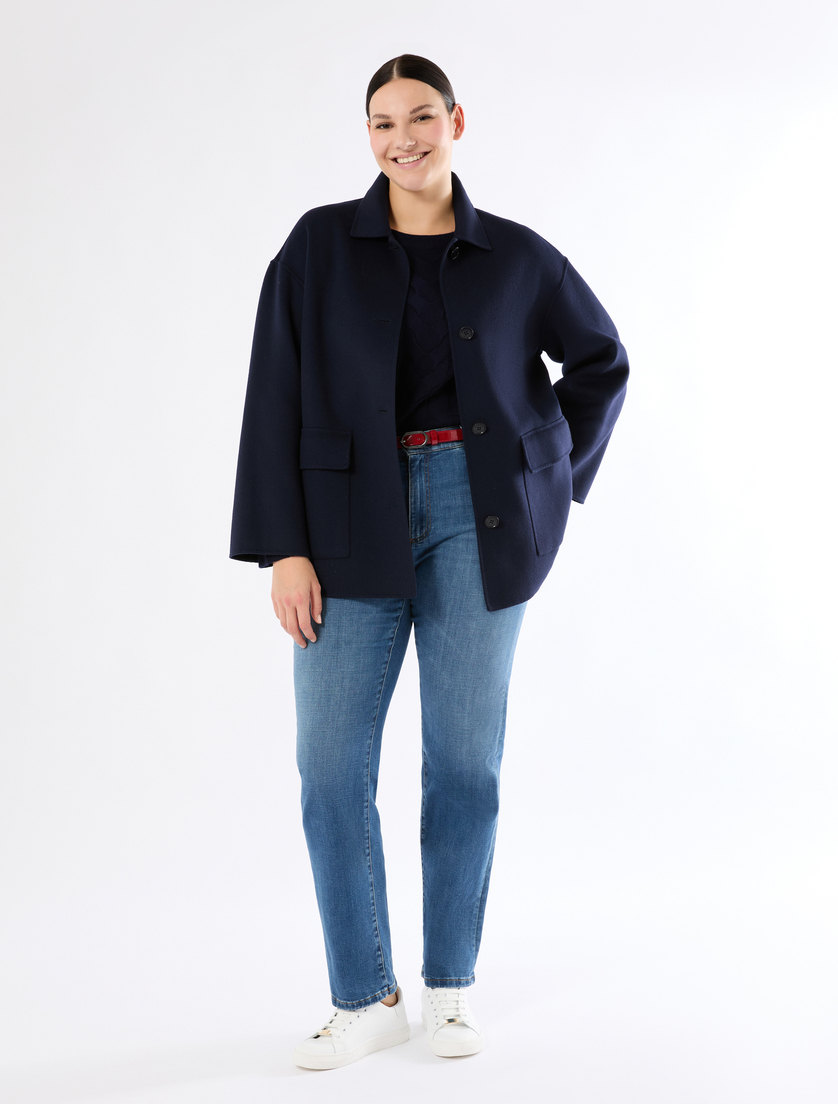 Double-faced wool-blend jacket - MIDNIGHTBLUE - Marina Rinaldi - 2