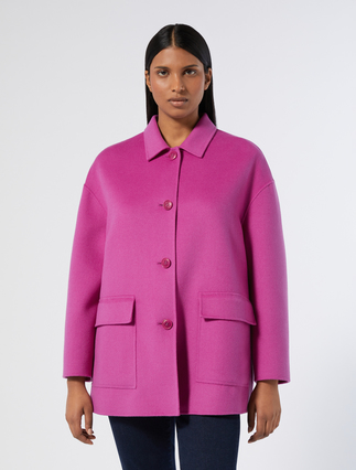 Double-faced wool-blend jacket - CYCLAMEN