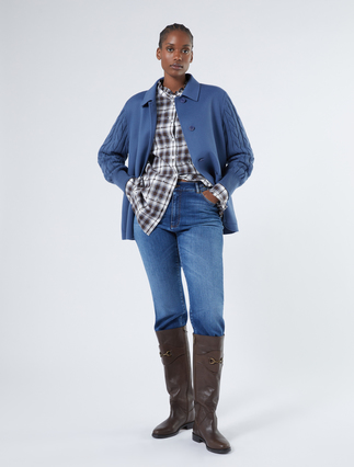 Wool blend double-sided fabric jacket - Marina Rinaldi