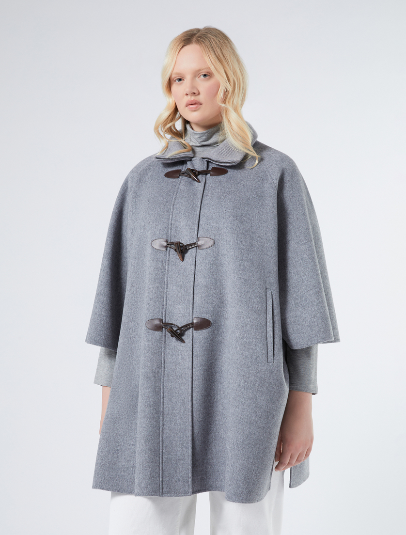 Double-faced wool blend cape - MEDIUM GREY - Marina Rinaldi - 3 Double-faced wool blend cape - MEDIUM GREY - Marina Rinaldi - 3