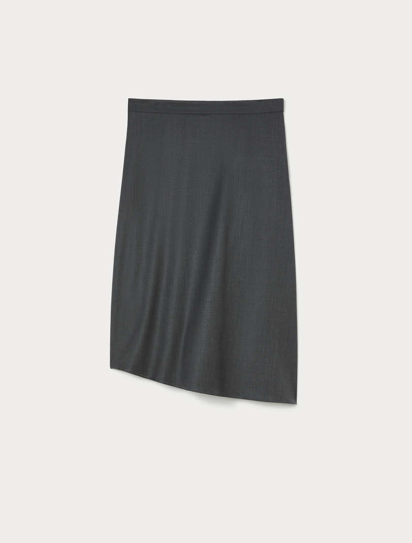 Gabardine wool skirt - MEDIUM GREY - Marina Rinaldi Gabardine wool skirt - MEDIUM GREY - Marina Rinaldi