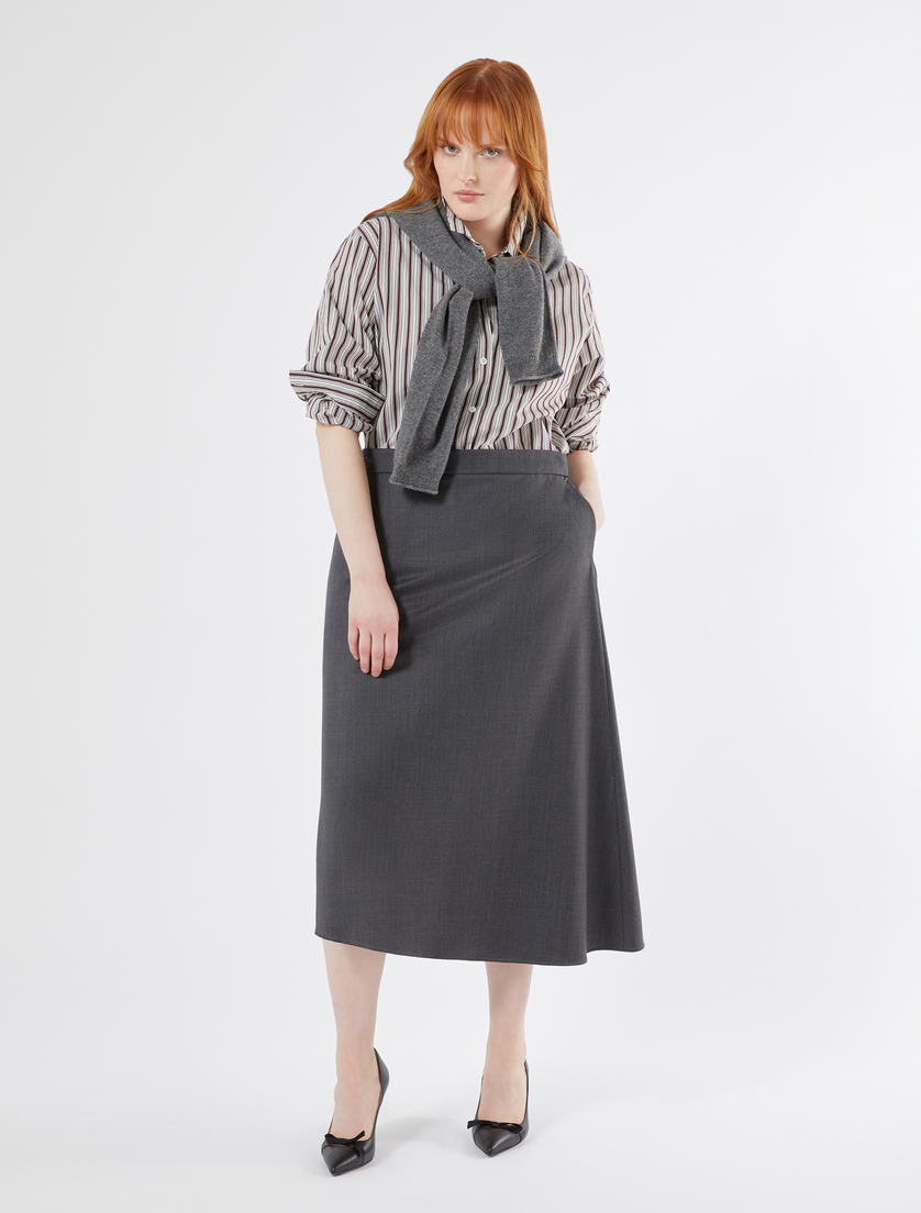 Gabardine wool skirt - MEDIUM GREY - Marina Rinaldi - 2 Gabardine wool skirt - MEDIUM GREY - Marina Rinaldi - 2