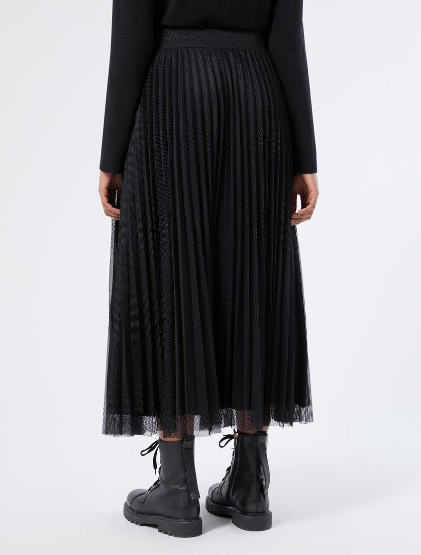 Long pleated mesh skirt - BLACK - Marina Rinaldi - 4 Long pleated mesh skirt - BLACK - Marina Rinaldi - 4