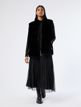 Long pleated mesh skirt - Marina Rinaldi