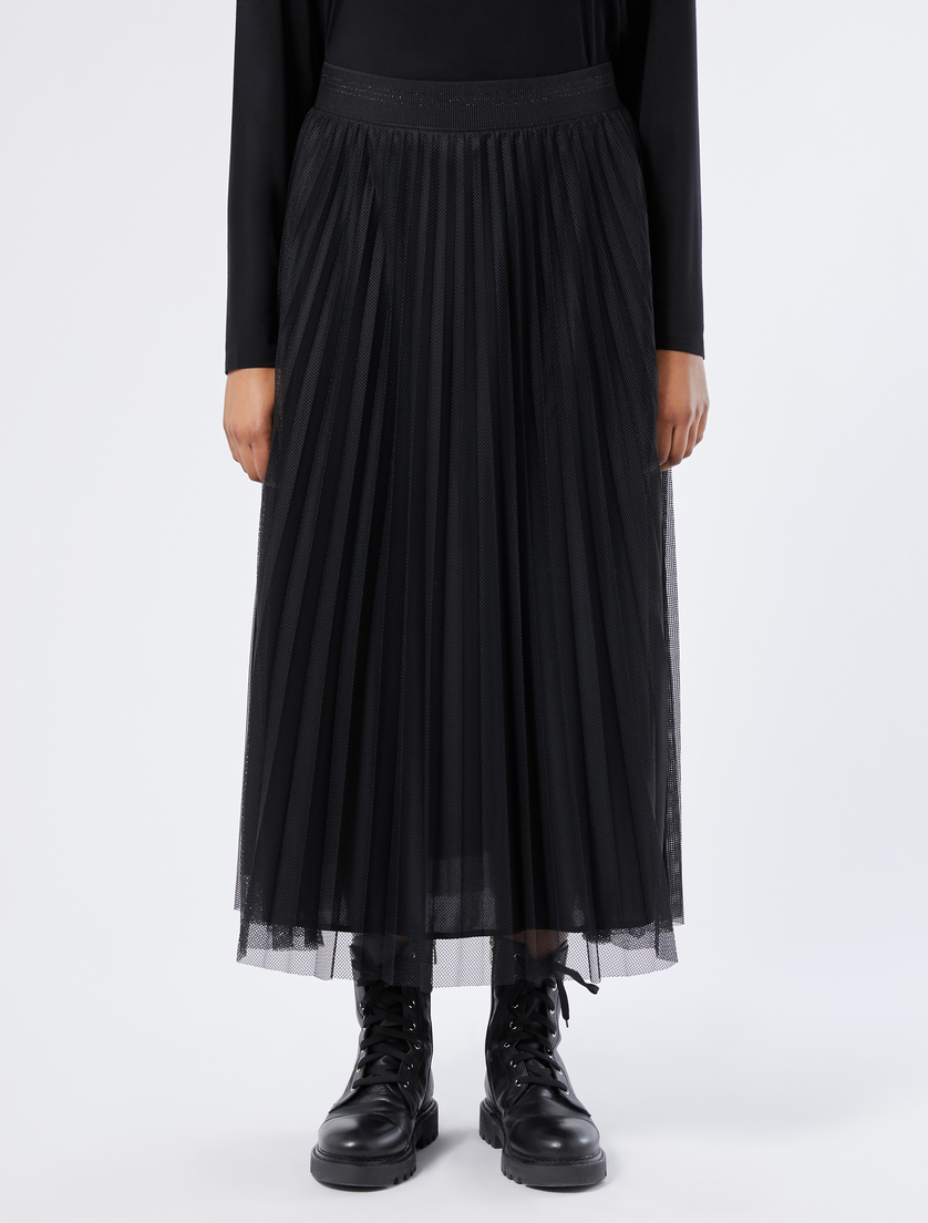 Long pleated mesh skirt - BLACK - Marina Rinaldi - 3 Long pleated mesh skirt - BLACK - Marina Rinaldi - 3