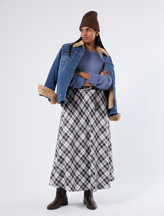 Long cotton skirt with rhinestones - Marina Rinaldi