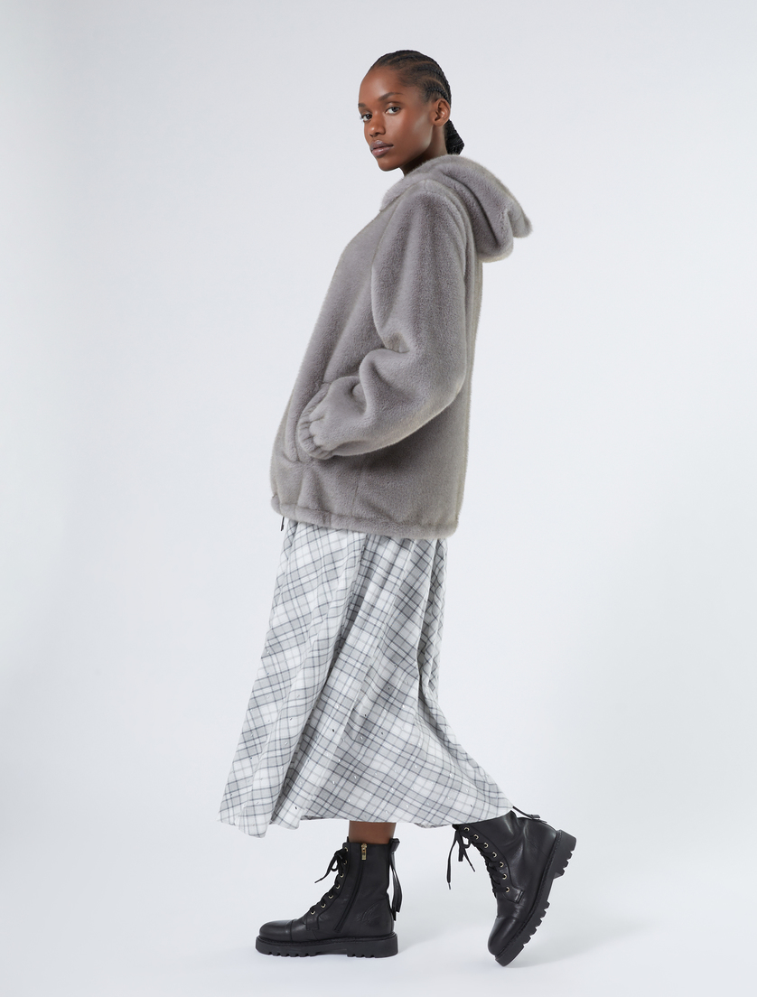 Long cotton skirt with rhinestones - LIGHT GREY - Marina Rinaldi - 2 Long cotton skirt with rhinestones - LIGHT GREY - Marina Rinaldi - 2