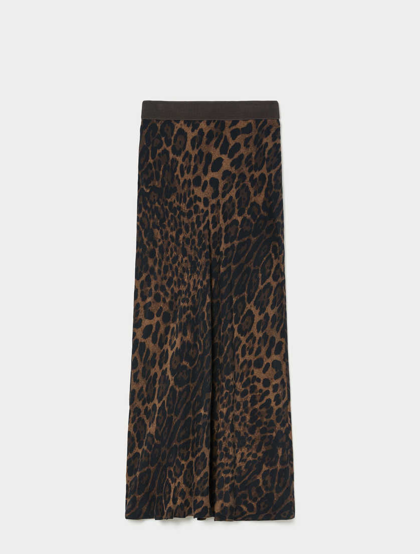 Printed twill skirt - BLACK - Marina Rinaldi Printed twill skirt - BLACK - Marina Rinaldi