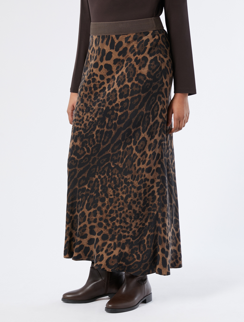 Printed twill skirt - BLACK - Marina Rinaldi - 3 Printed twill skirt - BLACK - Marina Rinaldi - 3