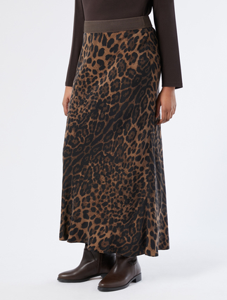 Printed twill skirt - BLACK