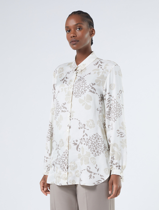 Camisa de sarga con estampado - MARFIL