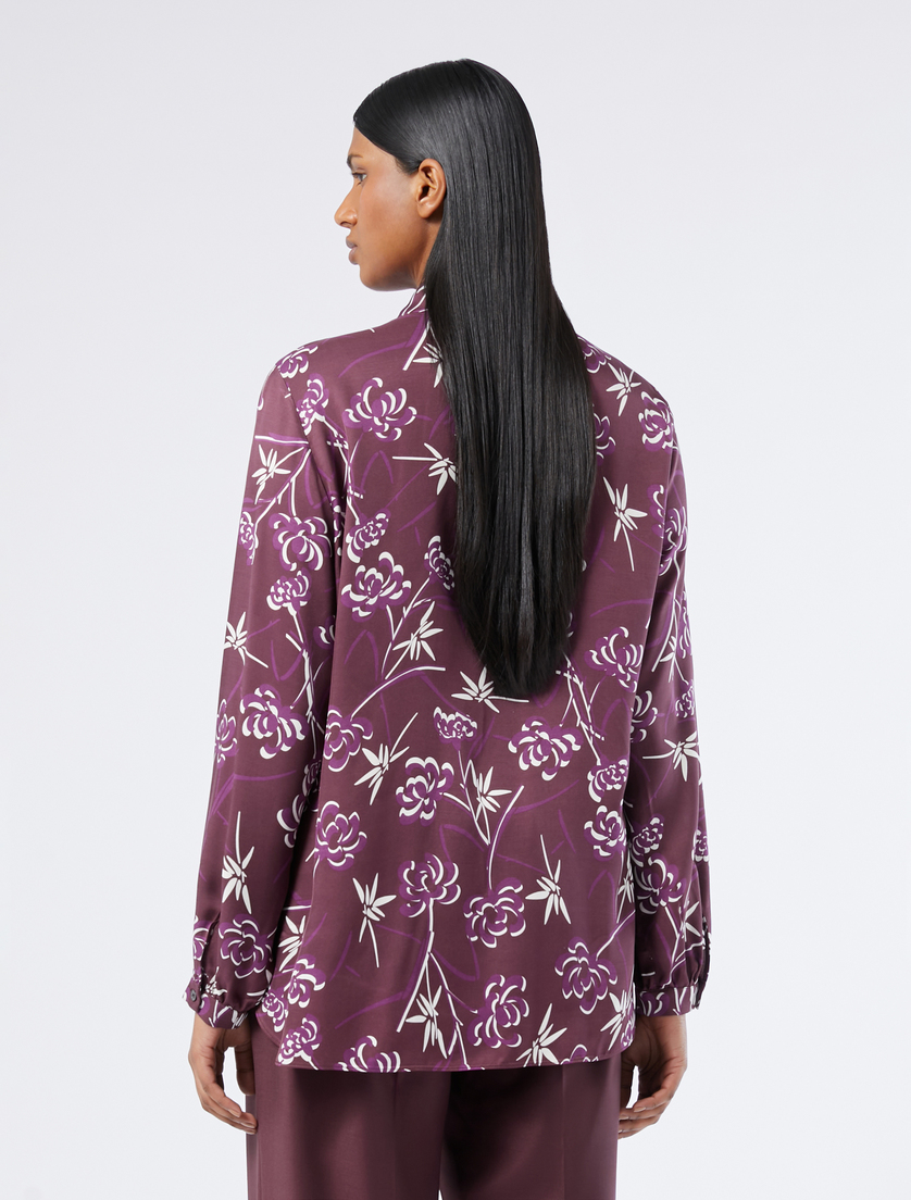 Twill print shirt - AUBERGINE - Marina Rinaldi - 4 Twill print shirt - AUBERGINE - Marina Rinaldi - 4