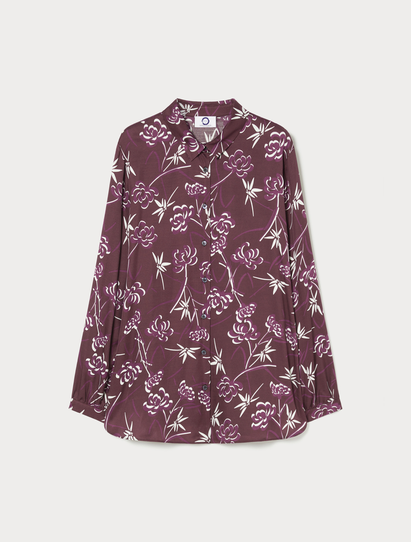 Twill print shirt - AUBERGINE - Marina Rinaldi Twill print shirt - AUBERGINE - Marina Rinaldi