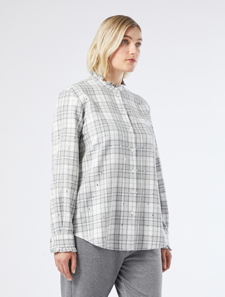 Camisa de algodón con strass - GRIS CLARO
