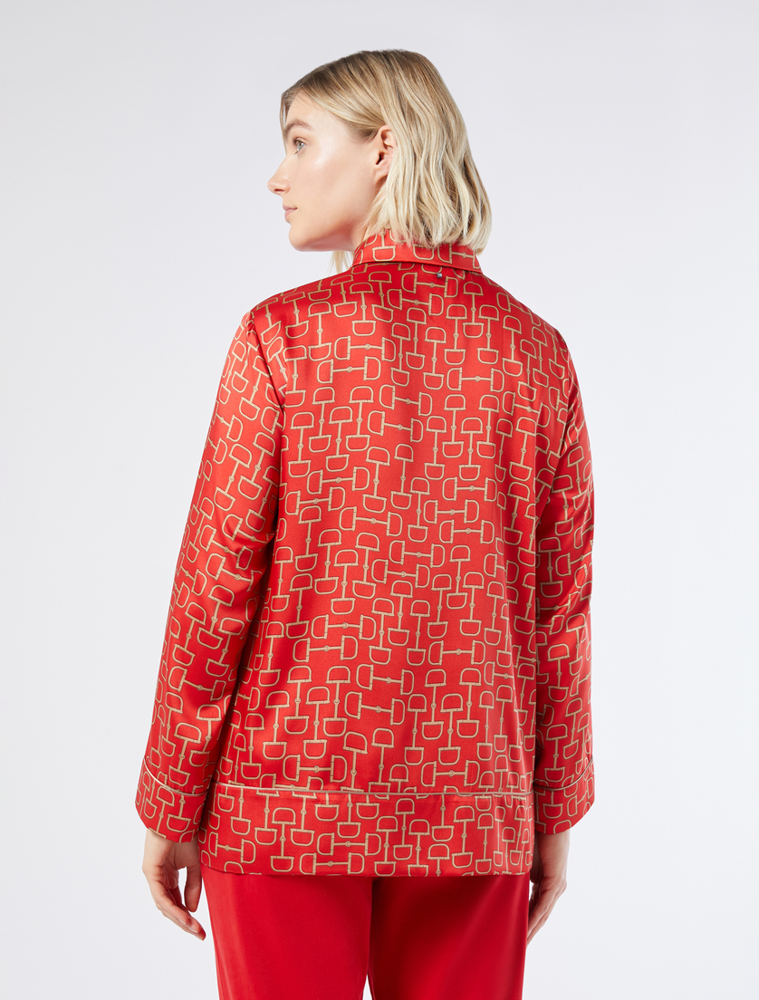 Printed twill shirt - RED - Marina Rinaldi - 4 Printed twill shirt - RED - Marina Rinaldi - 4