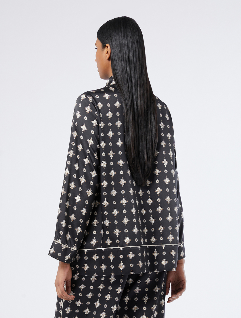 Printed twill shirt - BLACK - Marina Rinaldi - 4 Printed twill shirt - BLACK - Marina Rinaldi - 4
