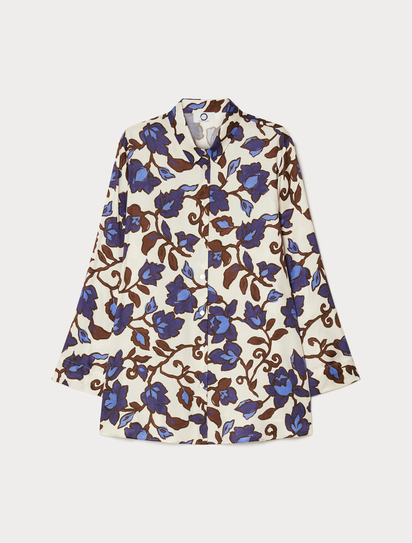 Printed twill shirt - IVORY - Marina Rinaldi