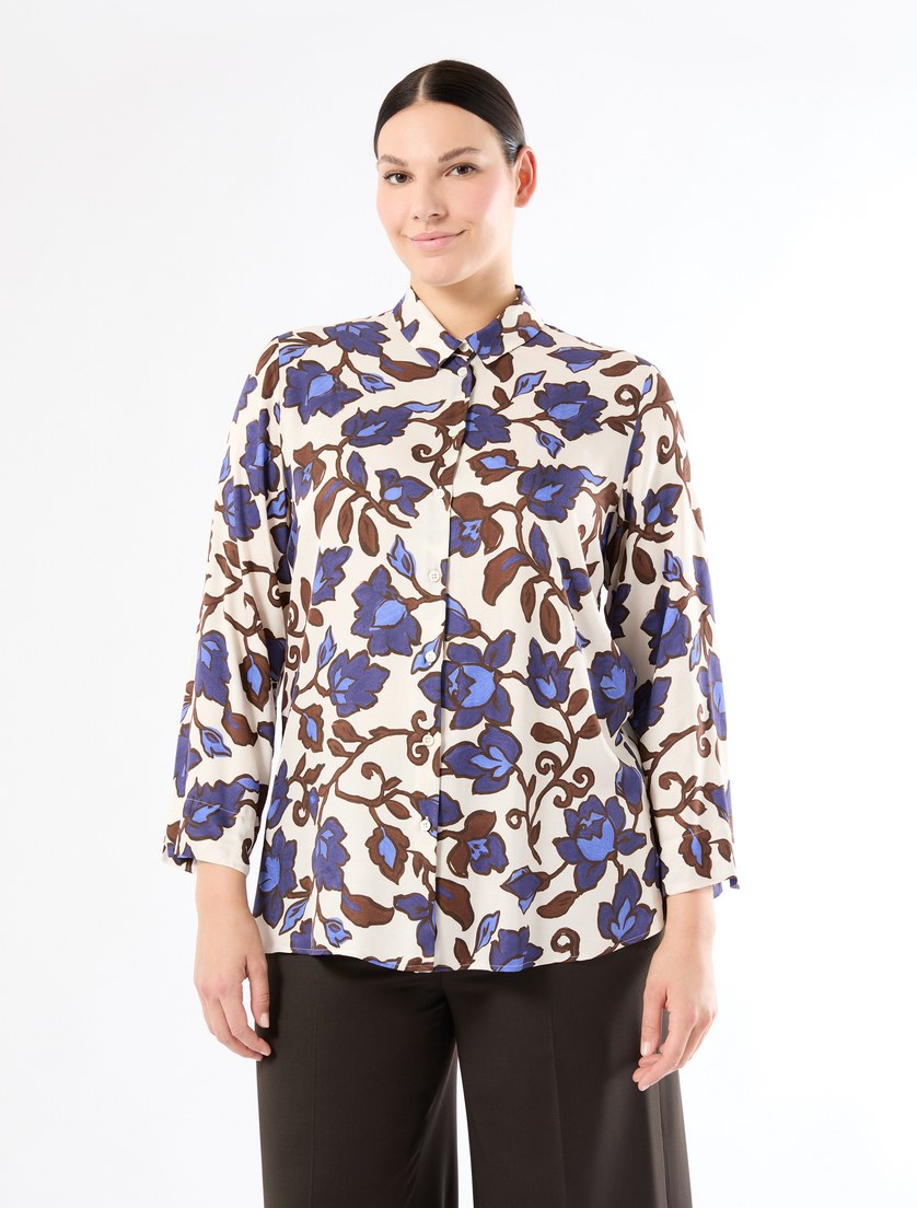 Printed twill shirt - IVORY - Marina Rinaldi - 3