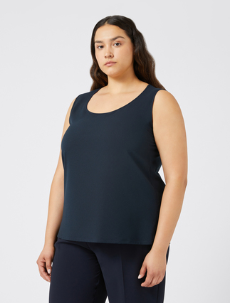 Flowing crêpe top - ULTRAMARINE