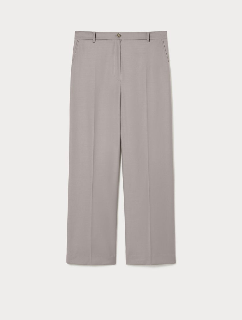 Pantalón de gabardina de lana - GRIS CENICIENTO - Marina Rinaldi