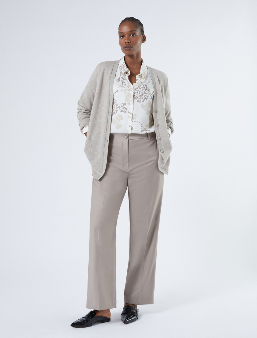 Pantalón de gabardina de lana - GRIS CENICIENTO - Marina Rinaldi - 2