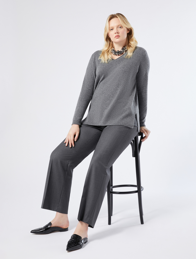 Pantalón de gabardina de lana - GRIS MEDIO - Marina Rinaldi - 2 Pantalón de gabardina de lana - GRIS MEDIO - Marina Rinaldi - 2