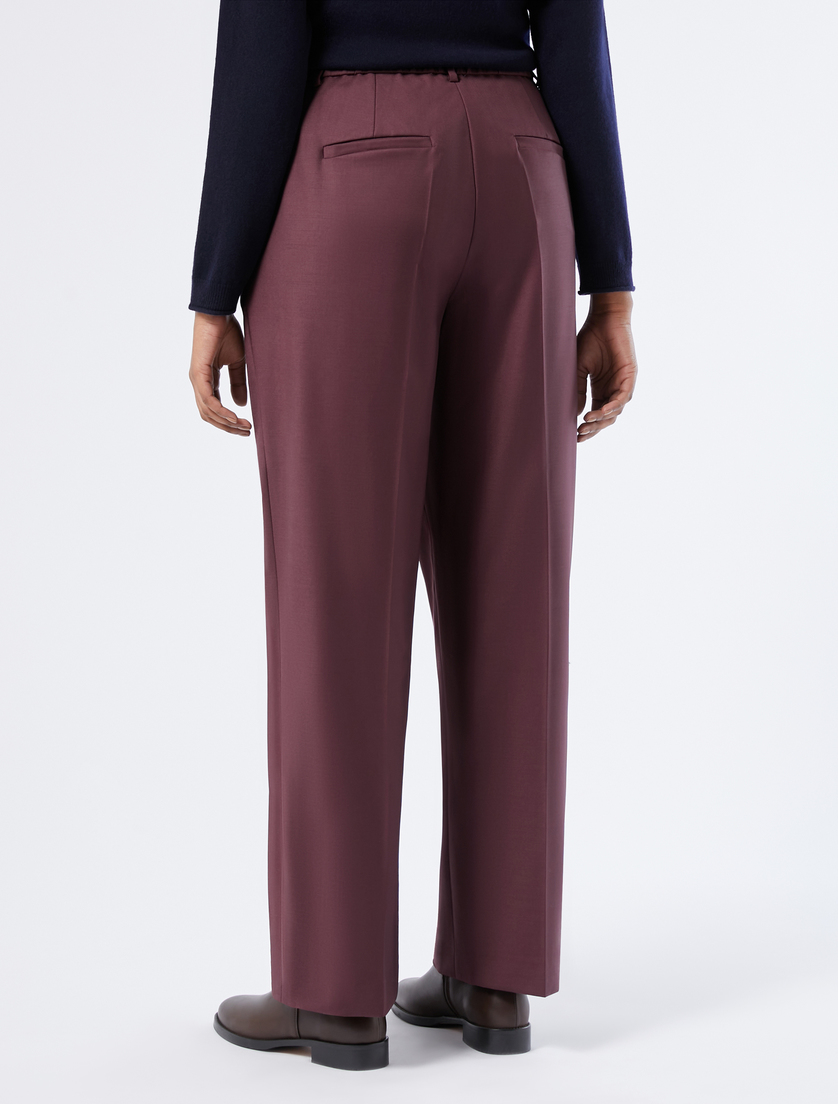 Pantalón de gabardina de lana - BERENJENA - Marina Rinaldi - 4