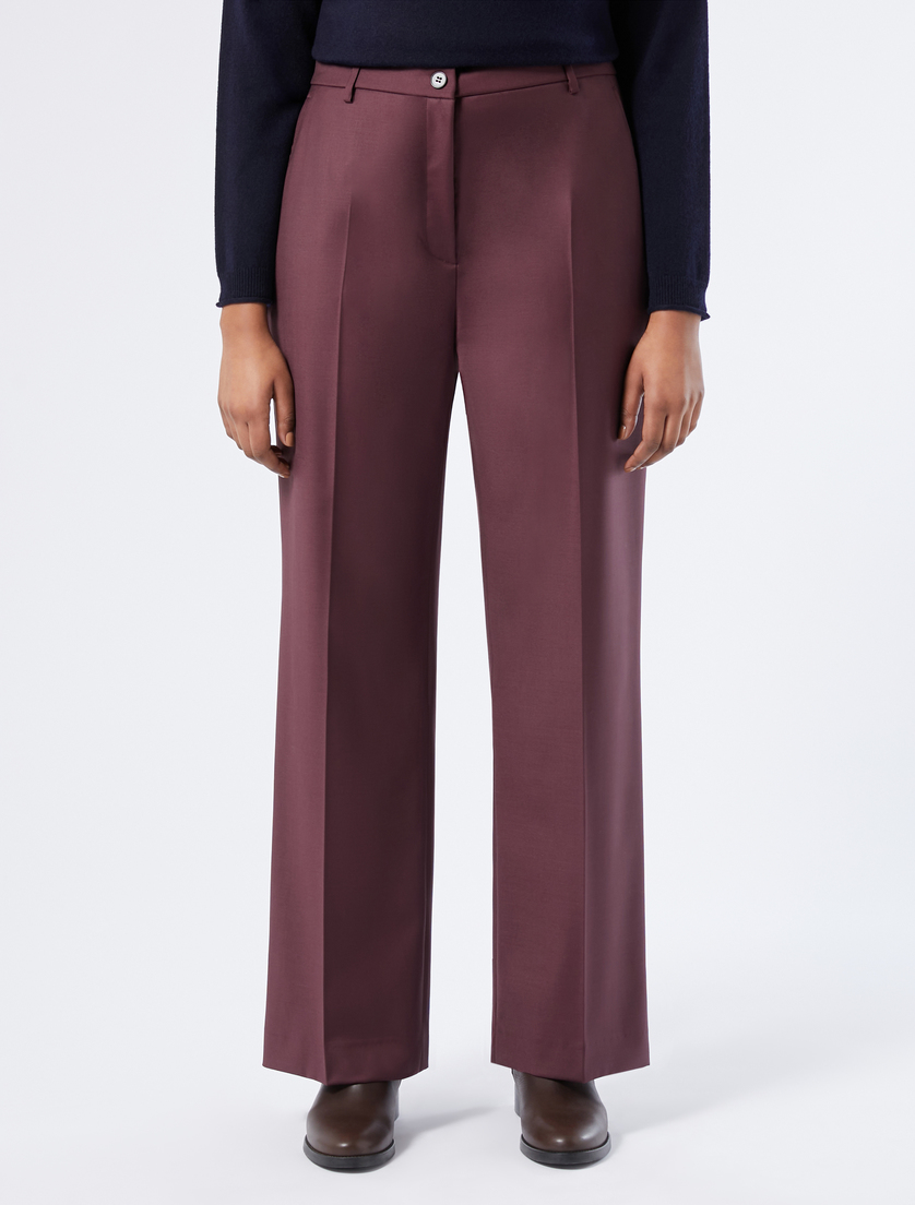 Pantalón de gabardina de lana - BERENJENA - Marina Rinaldi - 3