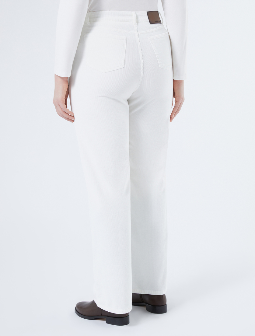 Hose aus Stretch-Samt mit weitem Bein - ELFENBEINFARBEN - Marina Rinaldi - 4