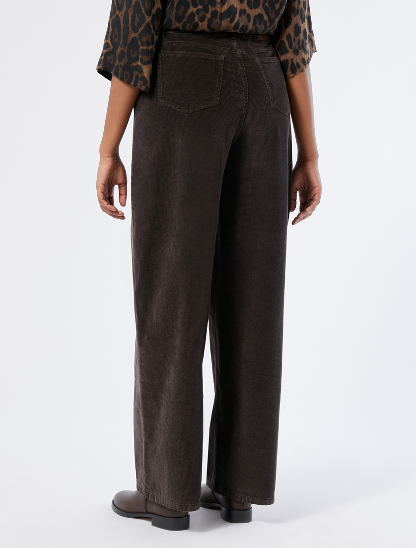Hose aus Stretch-Samt mit weitem Bein - SCHOKOLADE - Marina Rinaldi - 4