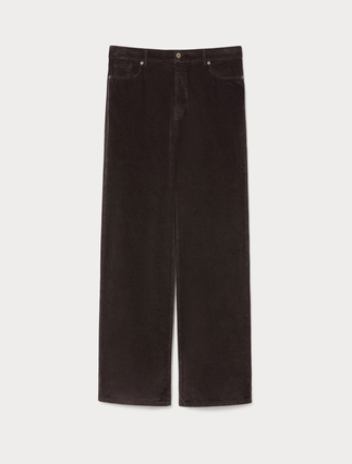 Hose aus Stretch-Samt mit weitem Bein - Marina Rinaldi