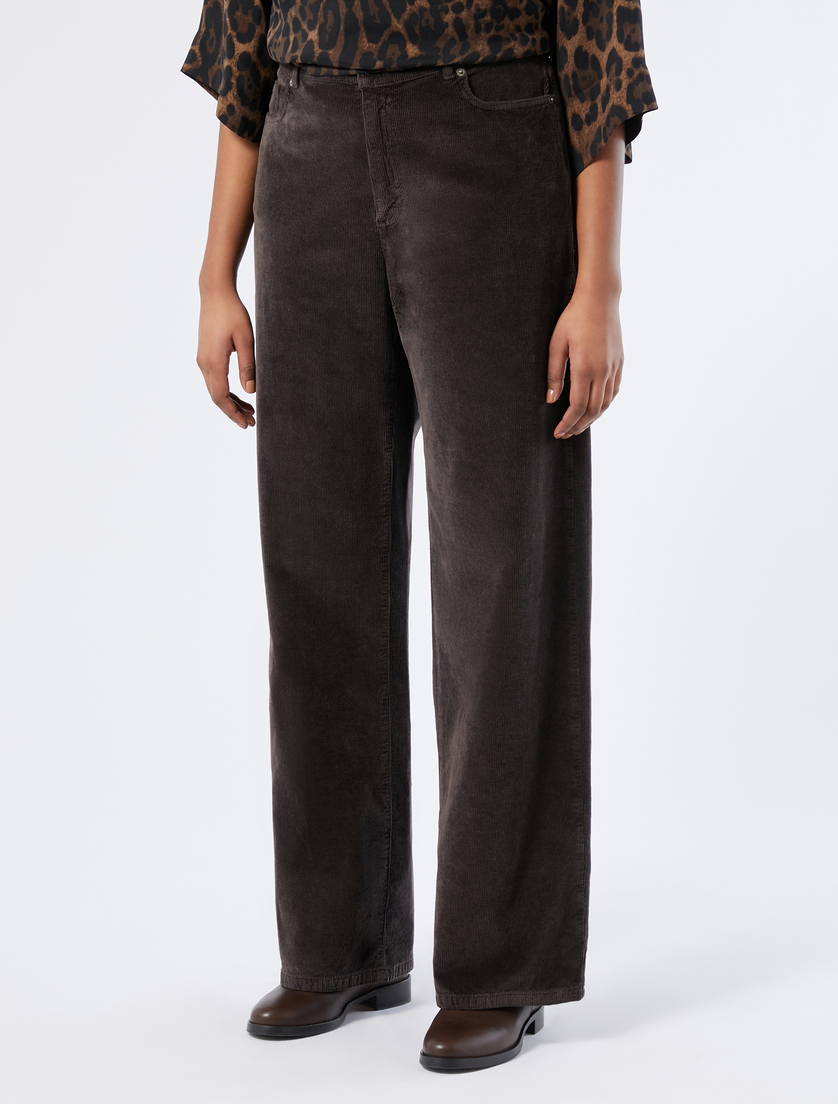 Hose aus Stretch-Samt mit weitem Bein - Marina Rinaldi