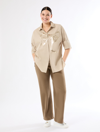 Pantaloni ampi in bull di cotone - Marina Rinaldi