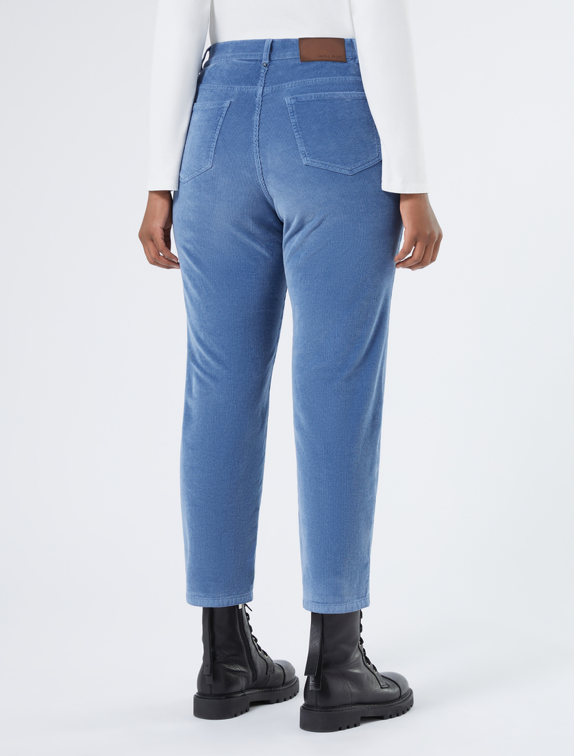 Regular-Fit Hose aus Stretch-Samt - AZURBLAU - Marina Rinaldi - 4