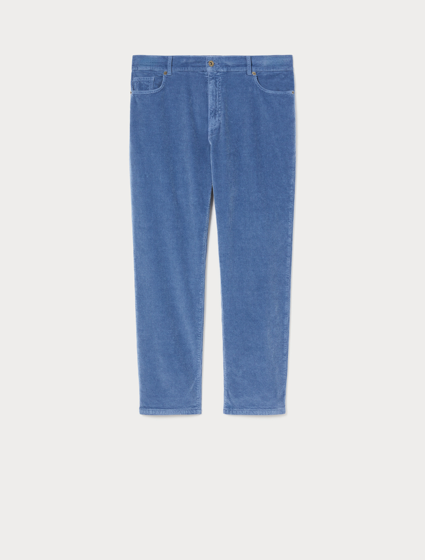 Regular-Fit Hose aus Stretch-Samt - AZURBLAU - Marina Rinaldi