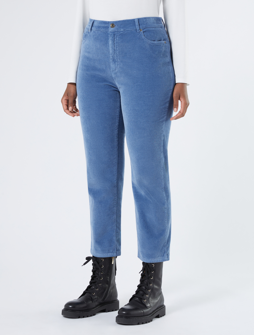 Regular-Fit Hose aus Stretch-Samt - Marina Rinaldi