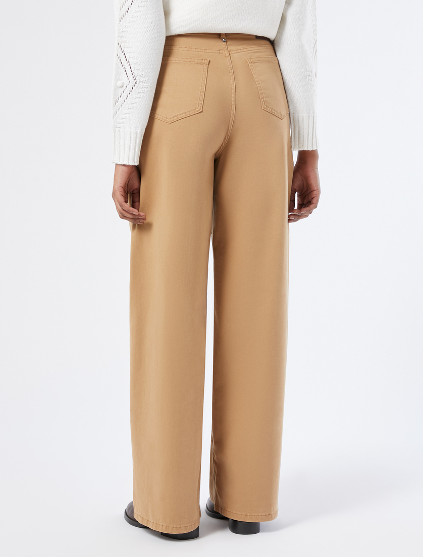 Satin wide-leg trousers - CAMEL - Marina Rinaldi - 4